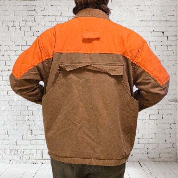 Woolrich Outdoor‎ Guide Collection Hunting Jacket Brown Orange Size L 1990s Mens - Picture 3 of 16